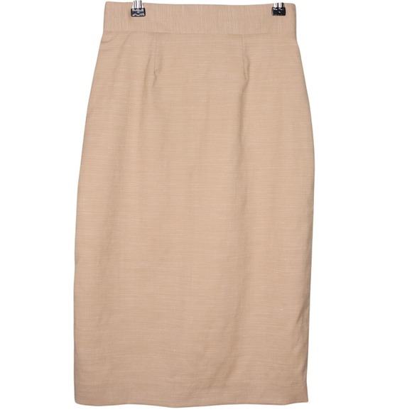 Peter Som Dresses & Skirts - Peter Som Womens Beige Virgin Wool Linen Blend Pencil Skirt Size 2 Office Casual